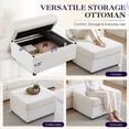thumbnail image 6 of Muumblus L-Shaped Sectional Sofa with Storage Ottoman, Corduroy Cloud Couch with Bluetooth Speaker & Side Table, Modern Living Room Furniture, White, 6 of 10