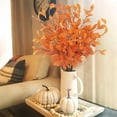 thumbnail image 4 of 6 Pcs Artificial Fall Eucalyptus Stems Fall Eucalyptus Leaves Plants Fall Decorations with Fall Leaves for Autumn Office Home Wedding Centerpiece Fall Florals Arrangement Decor (Orange), 4 of 4