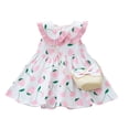 thumbnail image 1 of Ensemble Robe et Jupe pour Enfants Filles Bébé Tout-Petits Imprimé Fraise Floral Été Décontracté avec Sac Assorti, 1 of 2