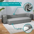 thumbnail image 5 of BALUS Convertible Futon Sofa Bed, Queen Size Loveseat Sofa Sleeper for Living Room, Light Grey, 5 of 5
