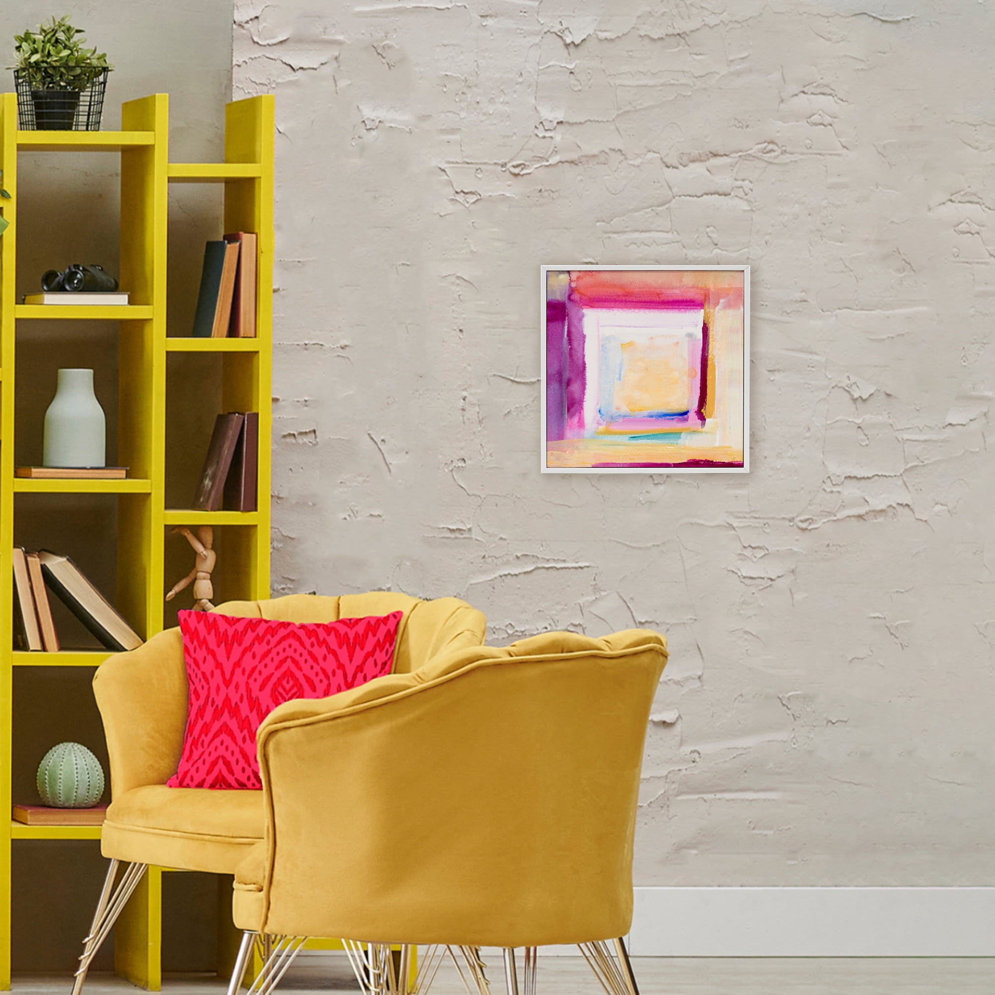 Stupell Industries Vibrant Layers New Day White Framed Giclee Art, design by Lanie Loreth