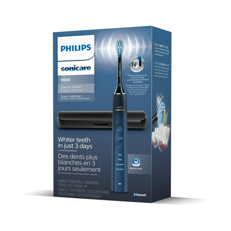 Philips Sonicare 9000 Toothbrush, Blue Black, Rechargeable, HX9911