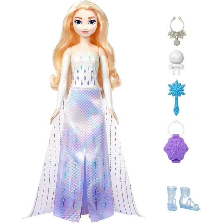 Mattel Disney Frozen Elsa Fashion Doll Set, Spin Reveal with 11