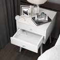 thumbnail image 4 of Topbuy Wooden Nightstand with 2 Storage Drawers Accent End Side Table for Bedroom&Living room White, 4 of 9