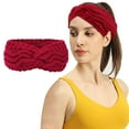 thumbnail image 2 of Fimkaul Head Wraps for Women Winter Fuzzy Fleece Lined Ear Warmer Cable Knit Thick Warm Crochet Gifts Turbans Hat Headbands, 2 of 4