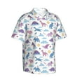 thumbnail image 3 of Xecao Dinosaur print Hawaiian shirt - a stylish short-sleeve button-down for men, perfect for casual beach and tropical outings., 3 of 9