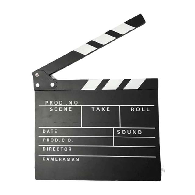 keepw Movie Clapperboard Accessory Notice Plate Printed Pattern Sturdy Wood Video Director Clapperboards Scene Boards Big black P 30*27CM