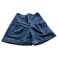 thumbnail image 6 of WAYUTE Womens Shorts Frilled Denim Shorts for Summer Casual Elastic Waist Pocket Shorts Comfortable Lightweight Shorts, 6 of 6