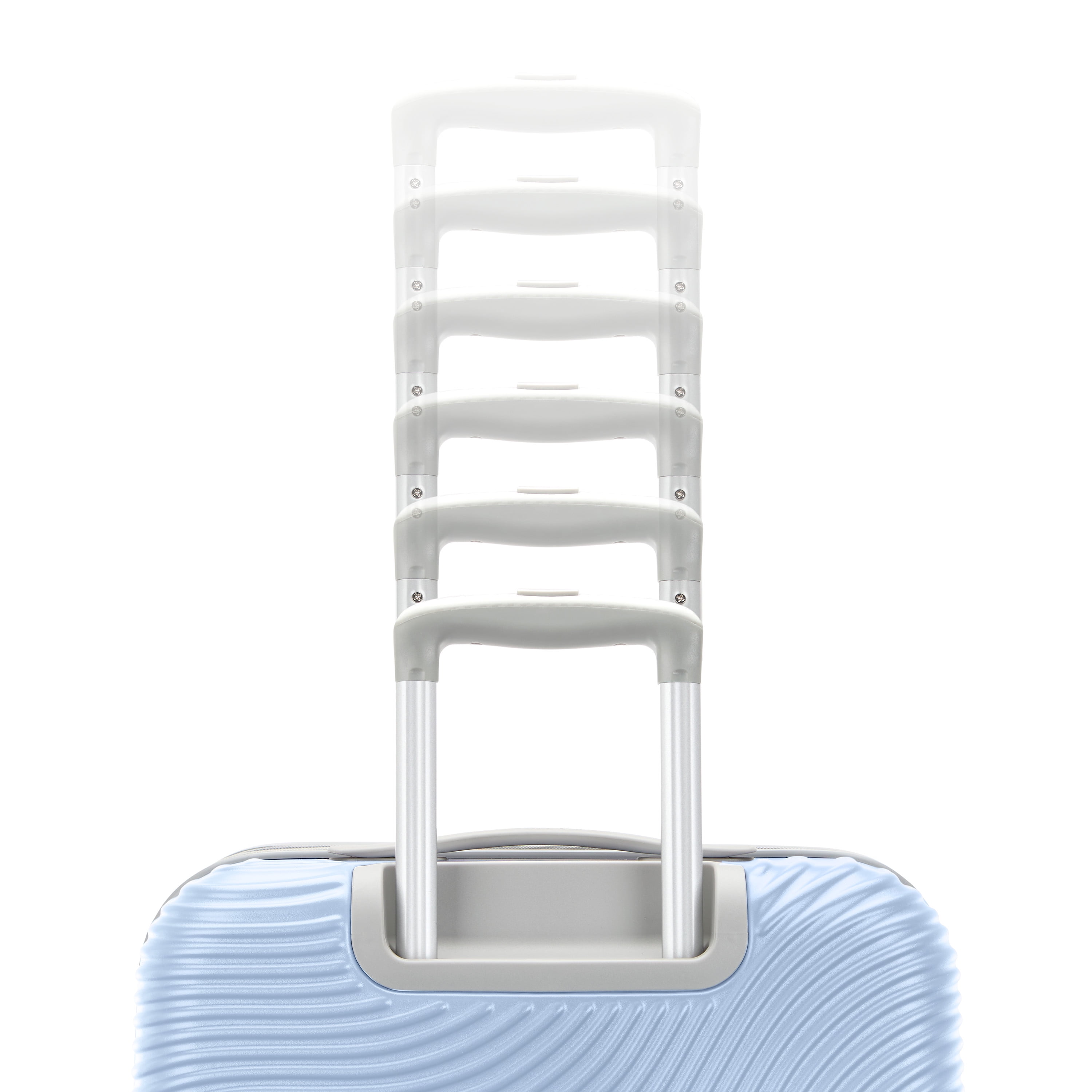 American Tourister Color Waves Large Checked Expandable Luggage Suitcase with Spinner Wheels, Icy Blue