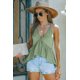 thumbnail image 4 of ABPHQTO Camiseta sin mangas de mujer verde con escote en V profundo acanalado, 4 of 5