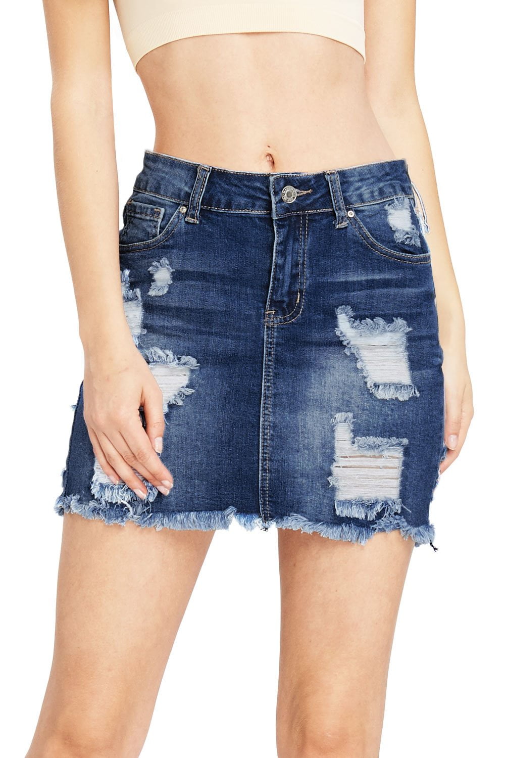 wax jean denim skirt