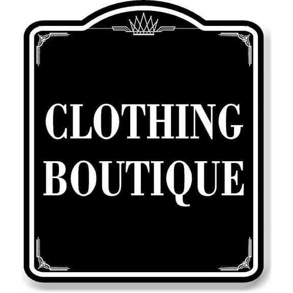 Clothing Boutique BLACK Aluminum Composite Sign, 20"x24"