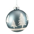 thumbnail image 3 of Northlight 4" Slate Blue with Glittered Trees Glass Ball Christmas Ornament, 3 of 8