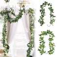 thumbnail image 2 of Artificial Ivy Garland Vine,Plastic Ivy Vines Fake Ivy Garland for Wedding Party Decoration Garden Wall Greenery Decoration, 2 of 8