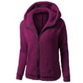 thumbnail image 2 of DDAPJ pyju Fleece Jacket for Women Winter Sherpa Jackets Soft Cozy Fuzzy Hoodie Jacket Lightweight Zip Up Hooded Jackets Plus Size Warm Jacket with Pockets Purple XXL, 2 of 4