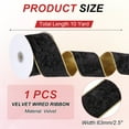 thumbnail image 2 of Uxcell Velvet Wired Ribbon, Velvety Gold Crushed Ribbons Double Faced for Gift Wrapping Crafts Chrismas Tree Decorations Black, 2 of 7