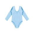 thumbnail image 3 of ZDHoor Girls Long Sleeve Leotard Kids Bodysuit for Dance Gymnastics Costume 3-14 Years Blue 13-14, 3 of 7