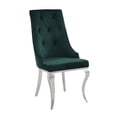 thumbnail image 1 of Acme Furniture Ensemble de 2 Chaises Latérales Rembourrées en Tissu, Vert/argent, 1 of 2