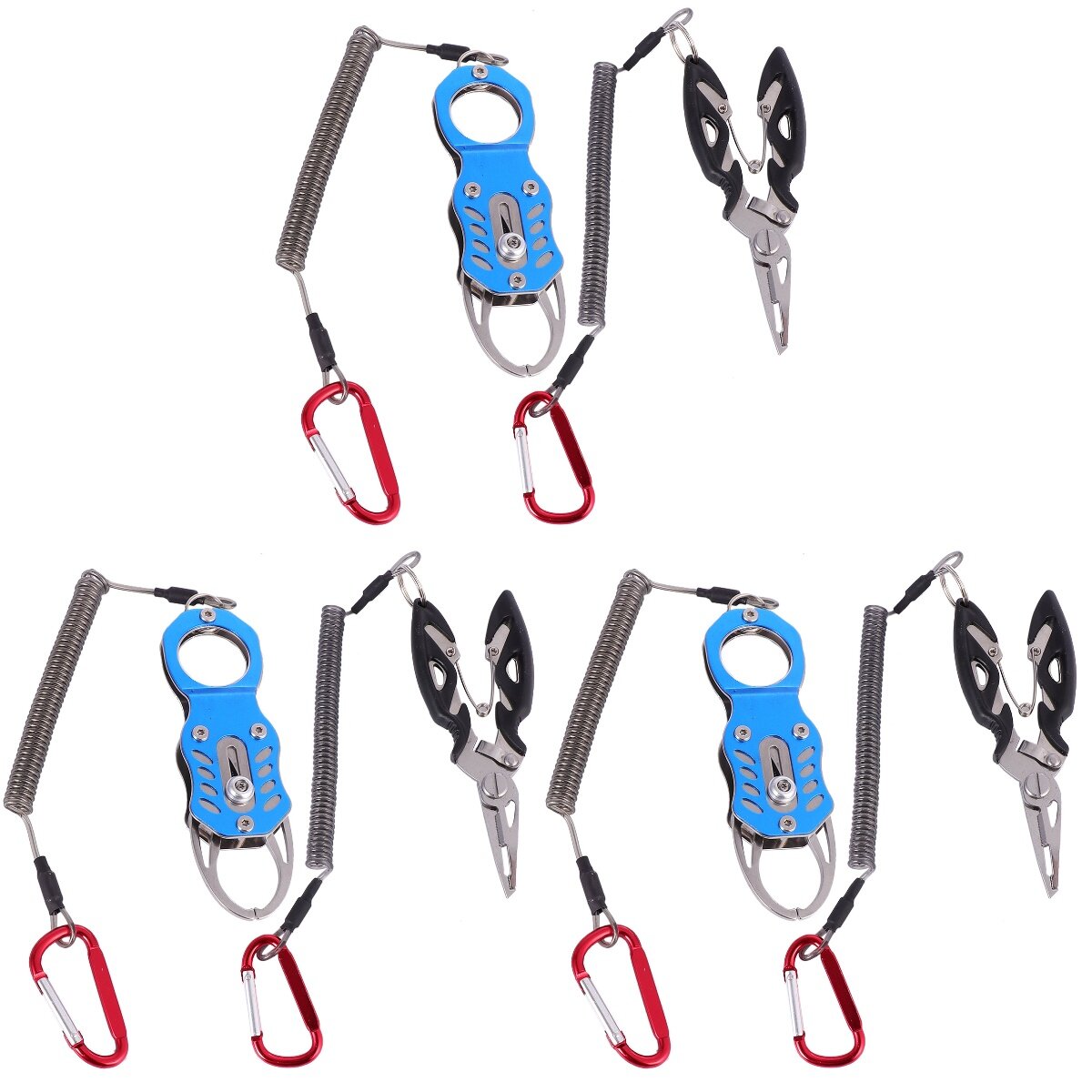 3 Sets Fish Clamp Fish Gripper Stainless Steel Fish Controller with