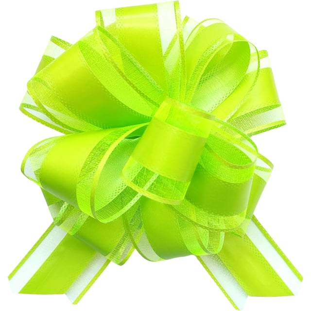sxvblly 6 PCS Large Pull Bows 6 Inch Fruit Green Bows for Gift Wrapping Wedding Basket Decorated Birthday Party Christmas Gift Boxes Flower Decorations