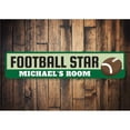 thumbnail image 2 of Football Player Sign, Kid Name Football Room Sign, Custom Football Star Sports Lover Aluminum Decor - 4x18 inches, 2 of 4