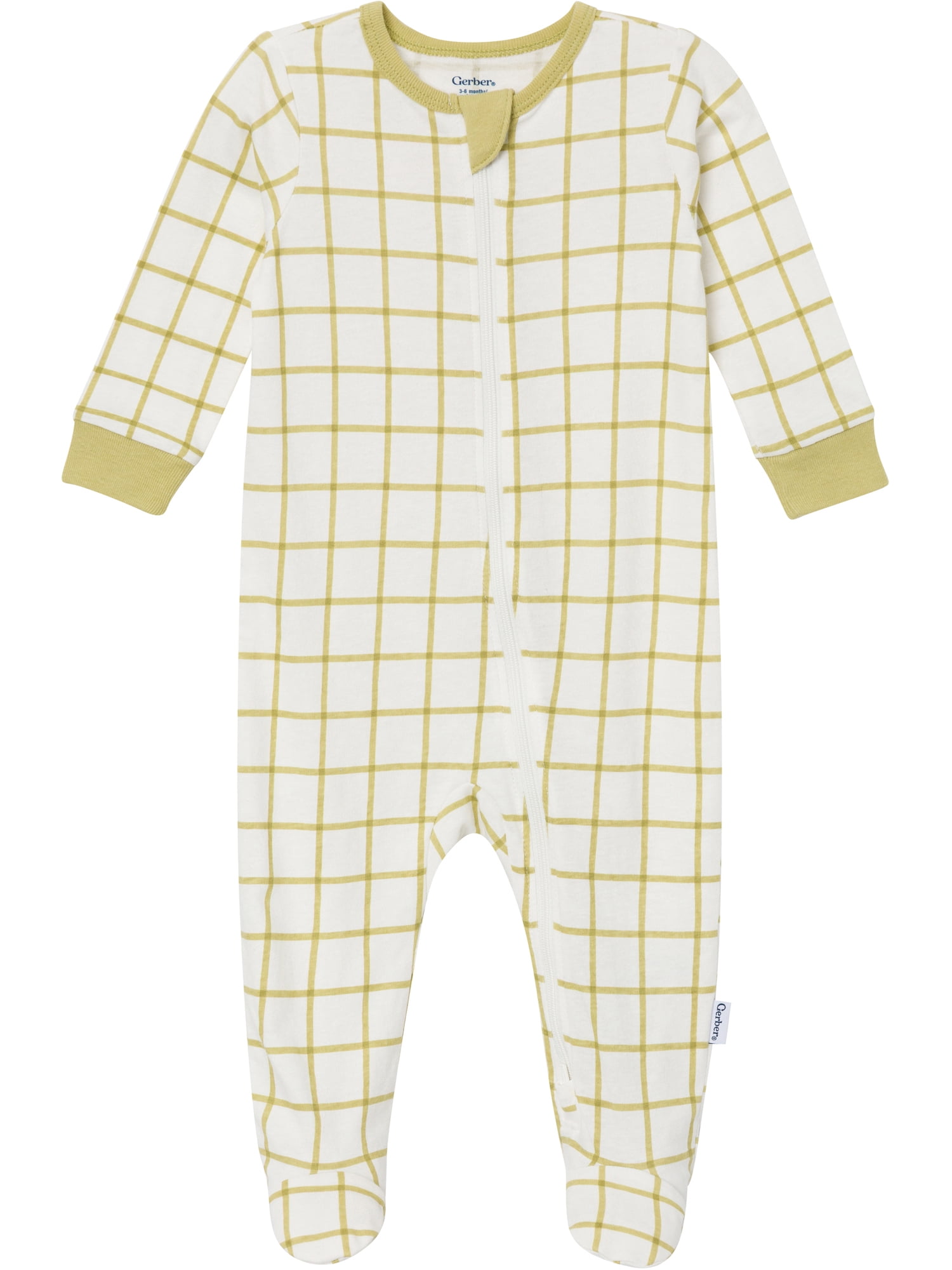 Gerber Baby Neutral Sleep N´ Play 2-Way Zipper Footed Pajamas, 4-Pack, Sizes, Newborn - 6/9 Months