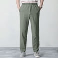 thumbnail image 2 of Men's Casual Pants Men's Casual Pants Elastic Waist Drawstring Trousers Green 2XL, 2 of 5