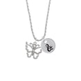 thumbnail image 2 of Delight Jewelry Silvertone Large Open Butterfly Silvertone Script Initial Disc - & - Charm Necklace, 20"+3", 2 of 4