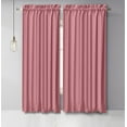 thumbnail image 2 of Vargottam Cotton Slub Rose Pink Curtains 56 Inch Window Curtain Rod Pocket Window Panels For Bedroom 2 Panels, 2 of 9