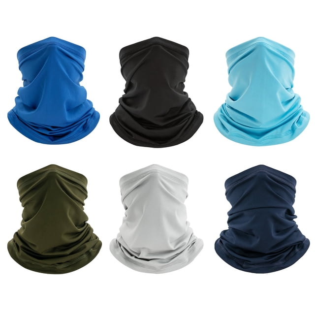Mascarilla facial tipo bandana con polainas para cuello, paquete de 6 unidades, Finvizo Cooling Navy