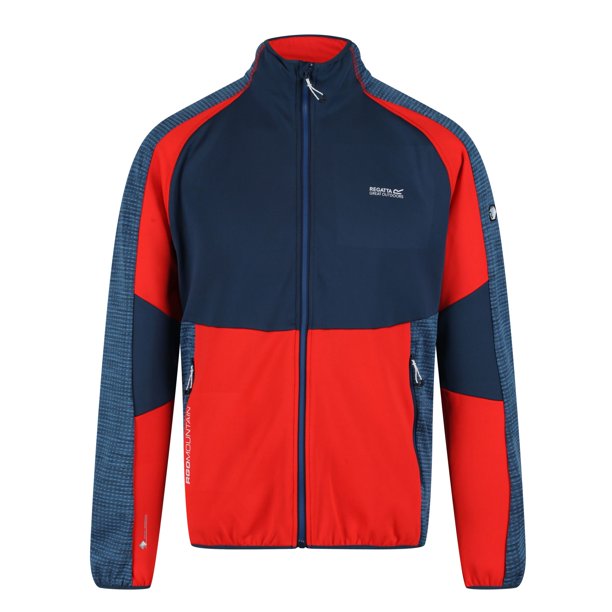 Regatta - Chaqueta Softshell Yare V Jaspeada para Hombre (Vaquero Luz de Luna, Rojo Fuego)