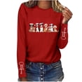 thumbnail image 4 of Womens Xmas Graphic Sweatshirt Round Neck Funny Christmas Long Sleeve Shirts Pullover Sweater Blouses Fleece Xmas Holiday Top, 4 of 5