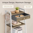 thumbnail image 6 of 4-Tier Ladder Shelf with Drawer, Bathroom Table Stand for Small Space, Standing Bathroom Shelves with Storage for Living Room Kitchen Bedroom, Organizer Shelf, White, 6 of 7