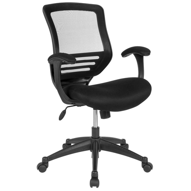 Flash Furniture Mid-Back Black Mesh Executive Swivel Office Chair with ...