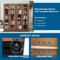 thumbnail image 4 of Display Cabinet-71 Inches 4 Adjustable Shelves Curio Cabinets with Locking Glass Doors Display Case for Collectibles, Cosmetics, Hydroponics, Books (Wood Color,Assemble Required), 4 of 14