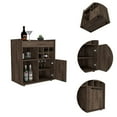 thumbnail image 4 of FM FURNITURE Leeds Modern Engineered Wood Bar Cabinet with Door in Dark Walnut, 4 of 5