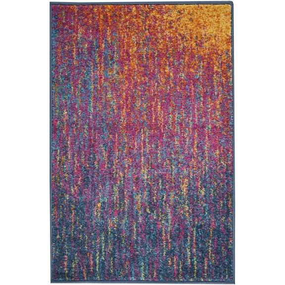 2’ x 3’ Rainbow Abstract Striations Scatter Rug
