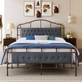 thumbnail image 6 of Sophisticated Platform Bed Frame with Boucle Fabric Headboard, Complete with Headboard, Footboard, and Under-Bed Storage, Wood Slat Support, No Box Spring Required, Simple Assembly, 6 of 9