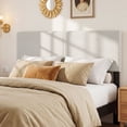 thumbnail image 2 of Gymax Upholstered Headboard Queen/Full SizeVertical Quilted Linen Fabric Bed Frame Beige, 2 of 10