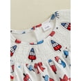 thumbnail image 5 of Okbabeha Newborn Baby Girls 4th of July Outfits Fourth of July Bubble Romper Fly Sleeve USA Flag Embroidery Bodysuits Summer Independence Day Clothes, 5 of 8