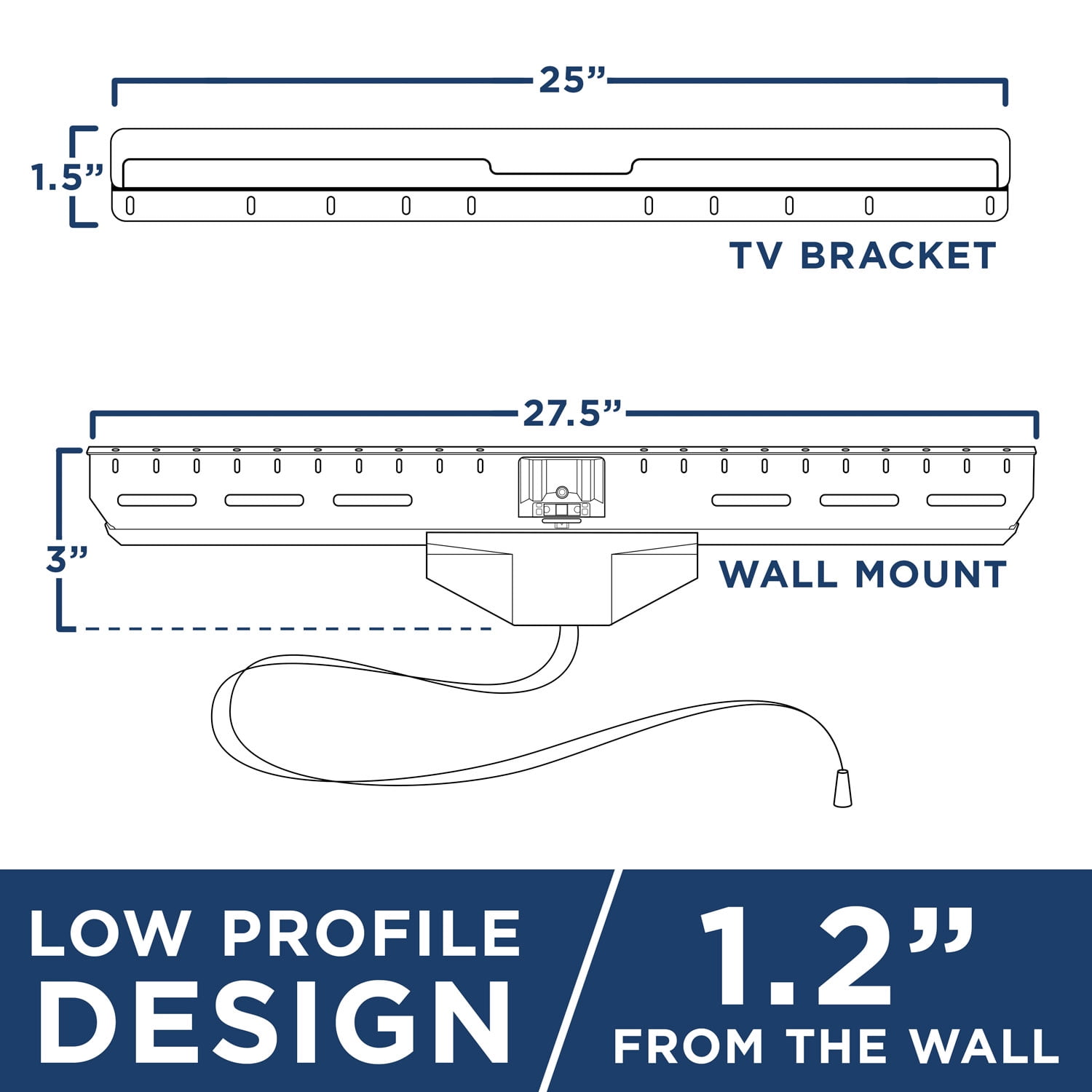 Mount-It! No Stud Tilting TV Wall Mount, Fits 32"-80" TVs, Capacity 110 lbs.,  No Drilling Required, Install with Nails, Low Profile
