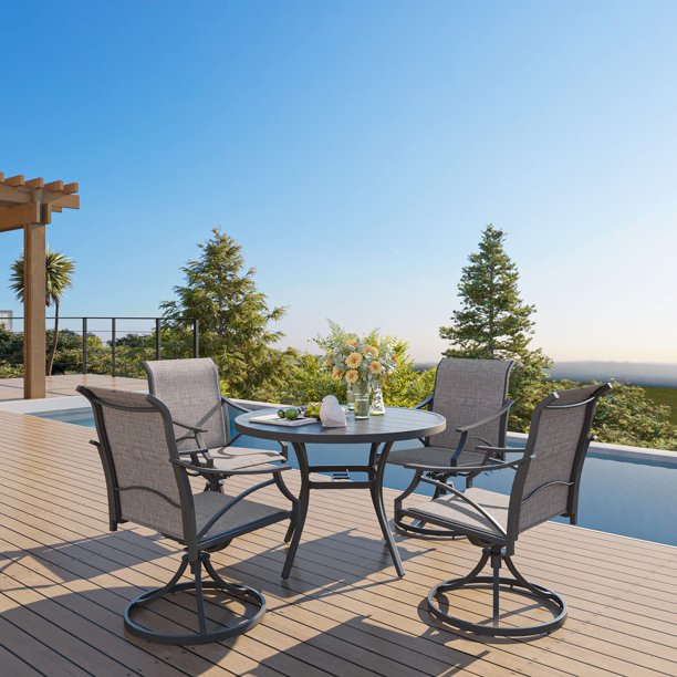 VICLLAX All Weather Patio Furniture Set Includes 42" Round Patio Table