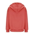 thumbnail image 4 of Baberdicy Zip up Hoodie Women Womens Casual Solid Long Sleeve Zipper Hooded Coat Pocket Sweatshirt Tops Essentials Hoodie Watermelon red, 4 of 5
