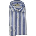 thumbnail image 1 of Borrelli Chemise Homme Bleue et Blanche en Lin Rayé - 41-16 (L), 1 of 1
