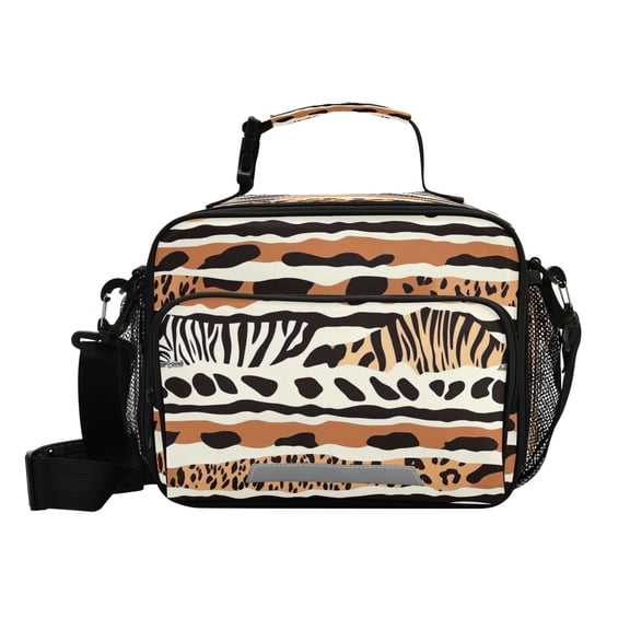 6L Leakproof Lunch Tote with Thermal Lining Lunch Bag Picnic Cooler Bag Animal Print Pattern