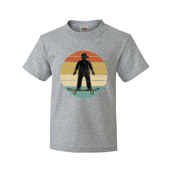 Inktastic Skateboarding Retro Sunset Skateboarder Youth T-Shirt