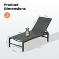 thumbnail image 3 of Pellebant Aluminum Adjustable Chaise Lounge Chairs - Set of 2, Dark Grey, 3 of 6