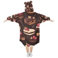 thumbnail image 2 of FORMRS Wearable Blanket Hoodie with Sleeves for Kids Cozy Flannel Sweatshirt, Sweet Cakes, 2 of 7