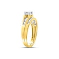 thumbnail image 3 of FB Jewels 10kt Yellow Gold Womens Princess Diamond Bridal Wedding Engagement Ring Band Set 1/2 Cttw, 3 of 4