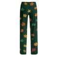 thumbnail image 5 of WTOBBY Women's Drawstring Christmas Print Casual Pants, Adjustable Waist for Comfortable Fit, Holiday-Themed Trousers for Women, Ideal for Casual Wear and Home Use,Dark Green L, 5 of 6